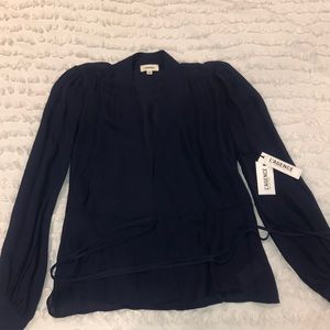 NWT L’AGENCE navy blouse size small